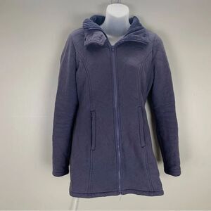 The North Face Caroluna quilted fleece jacket purple long coat zip up size small